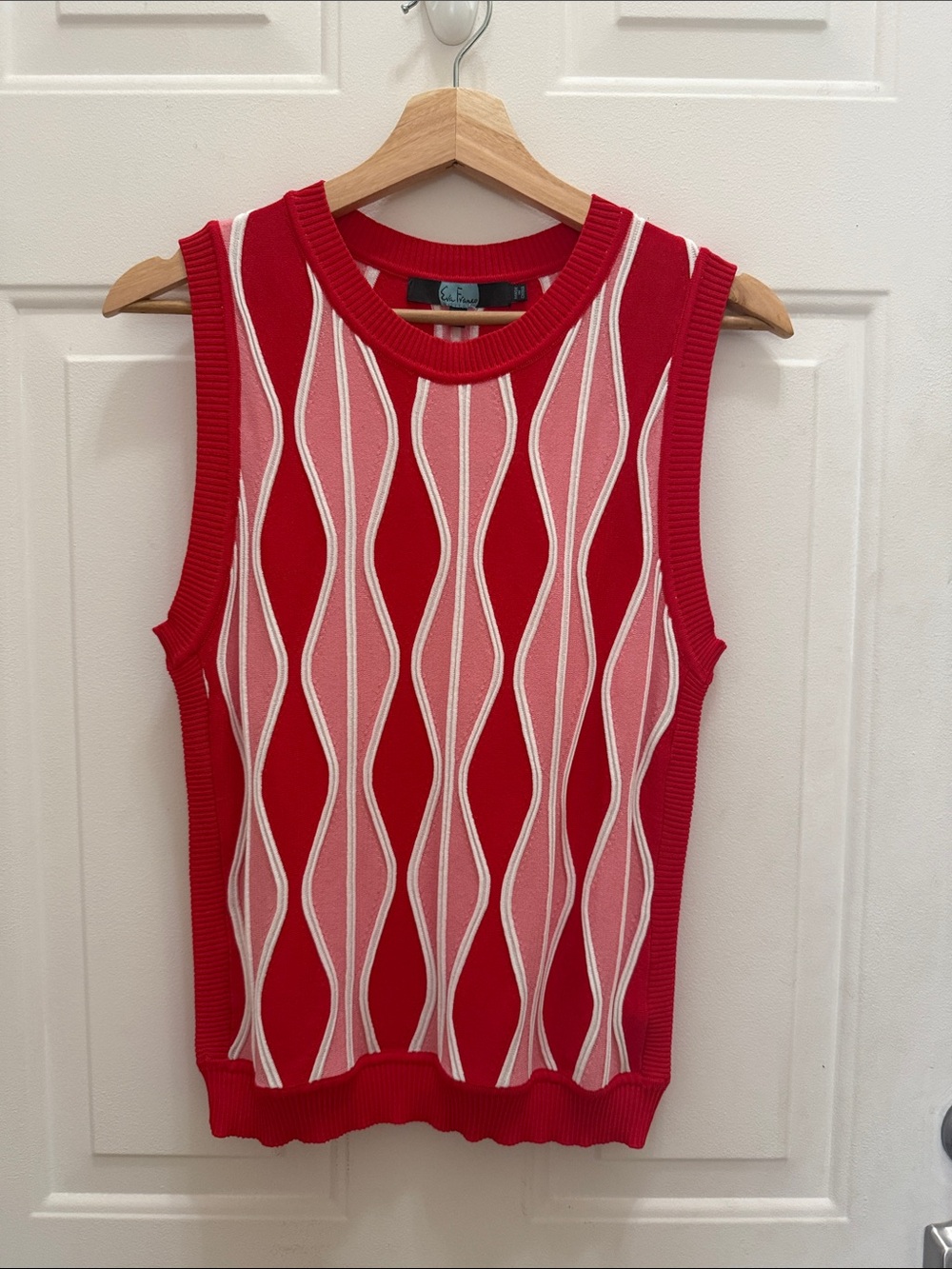 Eva Franco Red & Pink Sleeveless Knit Vest w/Anthropologie